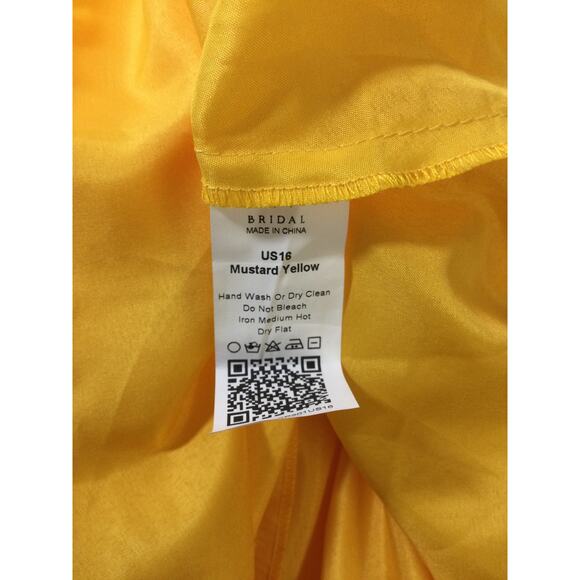 AW BRIDAL 16 2X plus mustard yellow Polly bridesmaid formal maxi dress NEW 0b10 - Picture 8 of 9